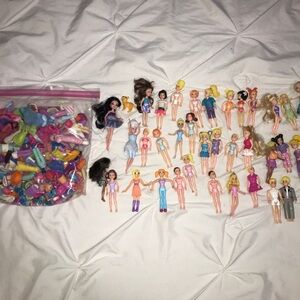 Huge Polly Pocket Doll Lot Clothes Accessories Pets  Boy  Girl Dolls 36